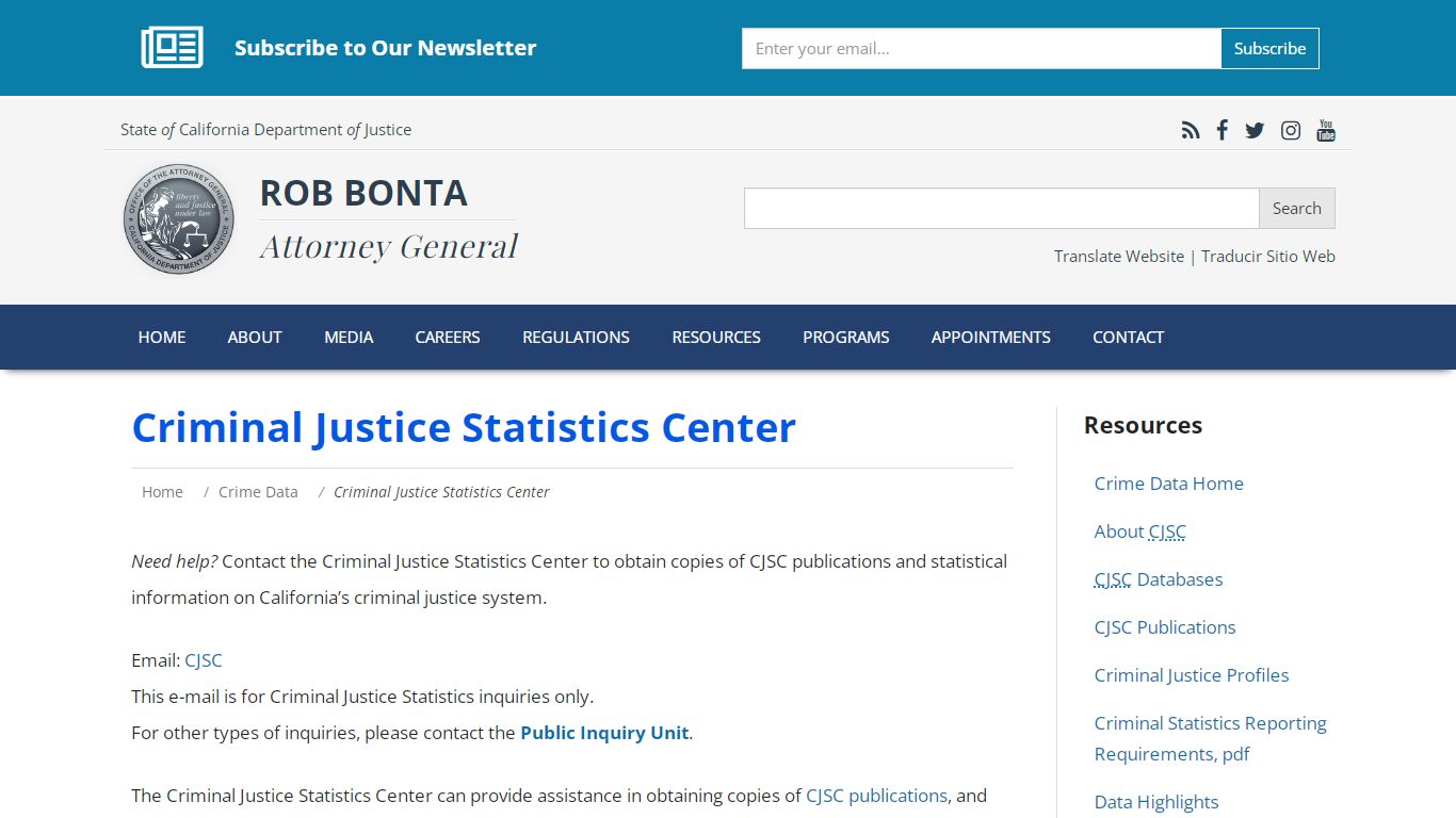 Criminal Justice Statistics Center | State of California - Department ...
